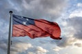 Samoa flag waving against cloudy sky