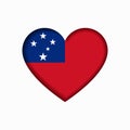 Samoan flag heart-shaped sign. Vector illustration.