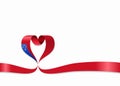 Samoan flag heart-shaped ribbon. Vector illustration.