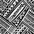 Samoan Inspired tile in black and white, seamless