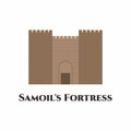 Samoil`s Fortress cartoon flat element. A fortress in the old town of Ohrid, North Macedonia. This place is really beautiful, wit