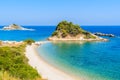 Beautiful beach in Kokkari bay, Samos island, Greece Royalty Free Stock Photo