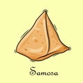 Samosa clipart with text Royalty Free Stock Photo