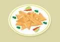 Samosa food is a popular fried dish in South East Asia, India, Mediterranean, Africa, Pakistan and Middle East