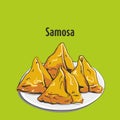 Samosa indian traditional street food