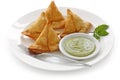 Samosa with mint chutney