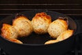 Samosa samsa baking in the cast-iron oven tandoor