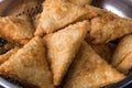 Samosa or samusa, south asian deep fried, triangular shaped savoury pastry