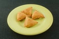 Samosa snacks on plate