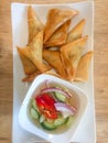 Samosa with thai cucumbe relish