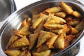 Samosas in a bowl Royalty Free Stock Photo