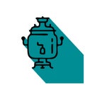 Samovar flat line icon. Vector thin sign of russian tradition hot drink