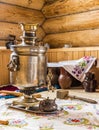 Samovar in the kitchen Royalty Free Stock Photo