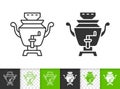 Samovar russian tea simple black line vector icon