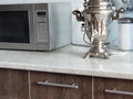 Samovar russian tea tradition in modern house