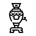 samovar tool for boiling water line icon vector illustration Royalty Free Stock Photo