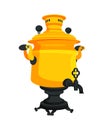 Samovar Russian Item Closeup Vector Illustration