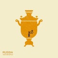 Samovar vectoh flat icon with scuffed effect