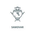 Samovar vector line icon, linear concept, outline sign, symbol