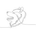 Samoyed, sled dog, aboriginal breed, companion dog one line art. Continuous line drawing of friend, dog, doggy