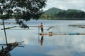 Bamboo Hut built in the middle of the lake