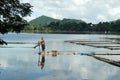 Bamboo Hut built in the middle of the lake