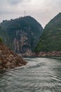 Sampan travels on Daning River, Wuchan, China