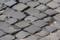 Sampietrini stone pavel road in rome