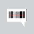 Sample Bar Code For Scanning Icon On Chat Bubble Background