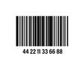 sample barcode with numbers, black stripes on white background, Illustration image