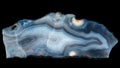 Sample of blue-white agate from a basalt quarry Royalty Free Stock Photo