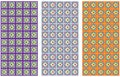 attractive square pattern with different color combination- pattern pallet with three patterns