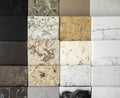 A sample of decorative artificial stone. Natural stone texture for kitchen countertops and floors. Finishing materials Royalty Free Stock Photo