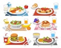 Sample food at each meal. Meals of people who should eat. Royalty Free Stock Photo