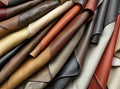 sample - a good quality leather in various colors. A set of leather color samples in different colors and textures Royalty Free Stock Photo