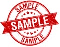 Sample grunge retro red isolated stamp