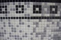 Sample of half grouted tiles in a swimming pool. Royalty Free Stock Photo