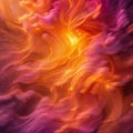 Dynamic swirls of orange and pink create an energetic and fluid abstract backdrop