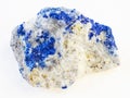 sample of lazurite (lapis lazuli) stone on white Royalty Free Stock Photo