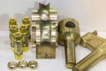 Sample machining part or goods from manufacture by cnc machining center or lathe material made from brass