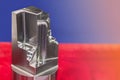 Sample machining part from manufacture by cnc machining center material made from steel with copy space