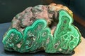 Sample of malachite, a copper carbonate hydroxide mineral Royalty Free Stock Photo