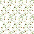 Sample pattern of white background rhythmic green strawberries. Royalty Free Stock Photo