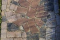 Sample of paving stones with decorative unevenly laid stones Royalty Free Stock Photo
