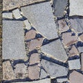 Sample of paving stones with decorative unevenly laid stones Royalty Free Stock Photo