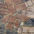 Sample of paving stones with decorative unevenly laid stones Royalty Free Stock Photo