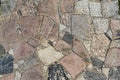 Sample of paving stones with decorative unevenly laid stones Royalty Free Stock Photo