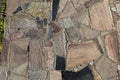 sample of paving stones with decorative unevenly laid stones Royalty Free Stock Photo