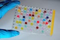sample plate examining samples 96 well plate high throuput Royalty Free Stock Photo