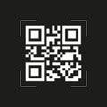 Sample qr code for scan with smart phone. Vector illustration.